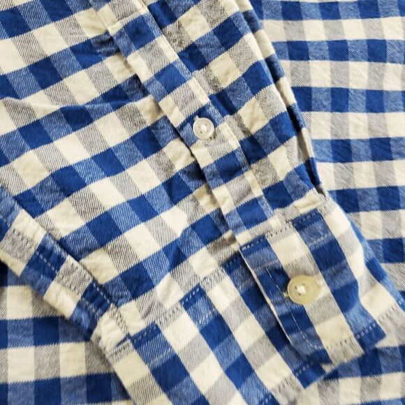 Gap Shirt Men XL Blue Check Casual Long Sleeve Original Fit Collared Button Down - Picture 5 of 11